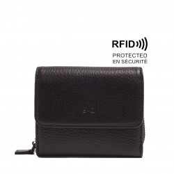 Amber Bi-Fold Wallet - Black Pebble